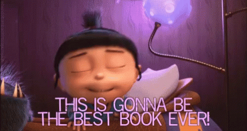 readathon, reading, despicable me, bibliophile, Agnes, gif, best book ever, book geek, hour 7